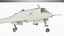 Drone de combat furtif avec train d'atterrissage baissé, noir