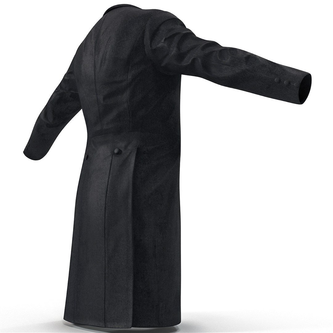3d mens black coat model