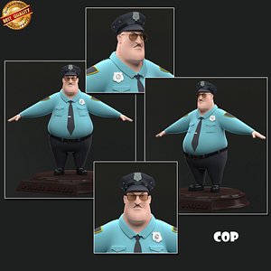 police officer 3d obj