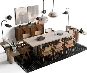 Table and Chairs Furniture Interior 3D model model