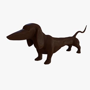 3d model dashing dachshund table sculpture