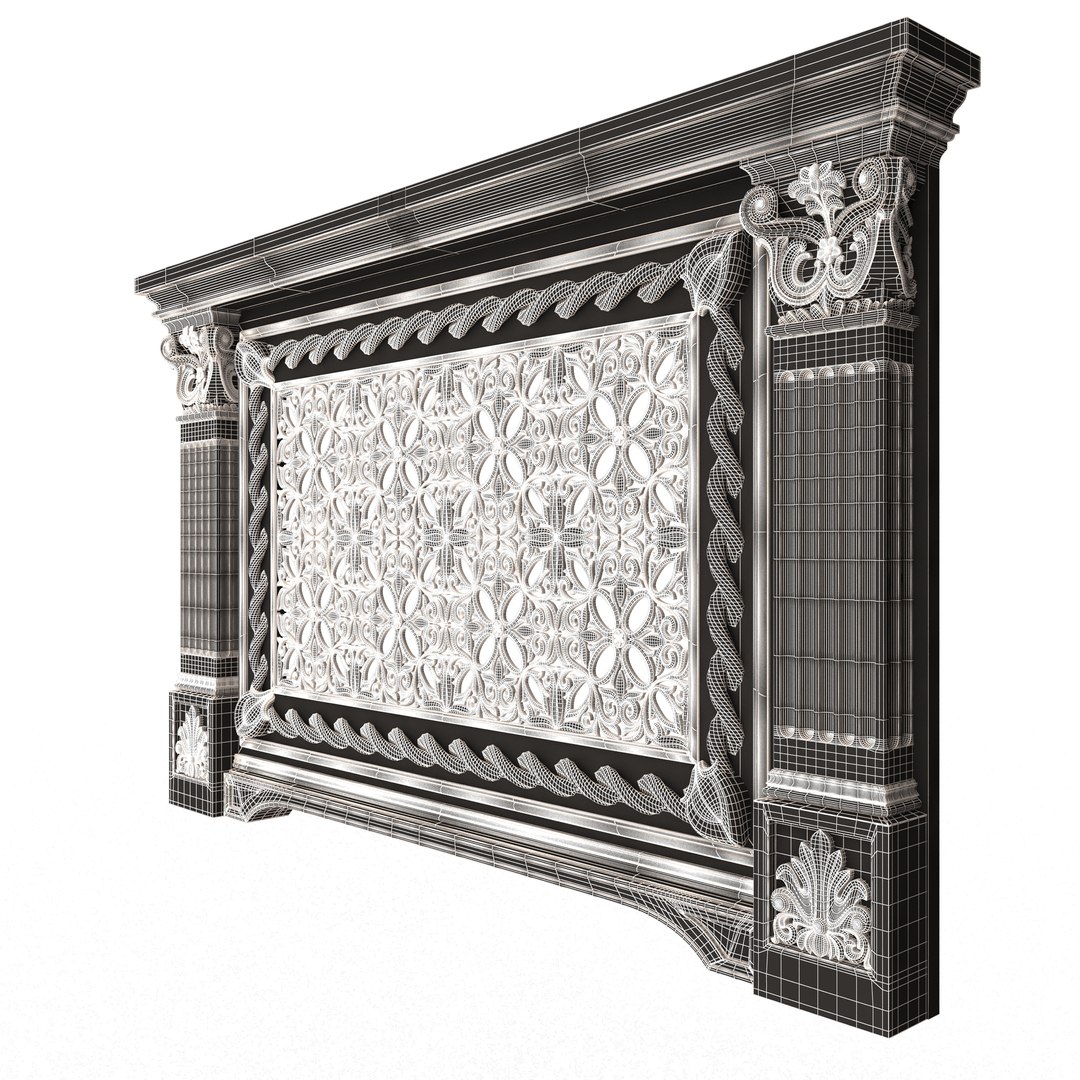 Radiator Cover Decorative Screening Grille Panel 011 model - TurboSquid ...