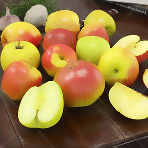 1Fruit apple Big apple fruit vegetable apple Fresh apple cut apple compote 3D model