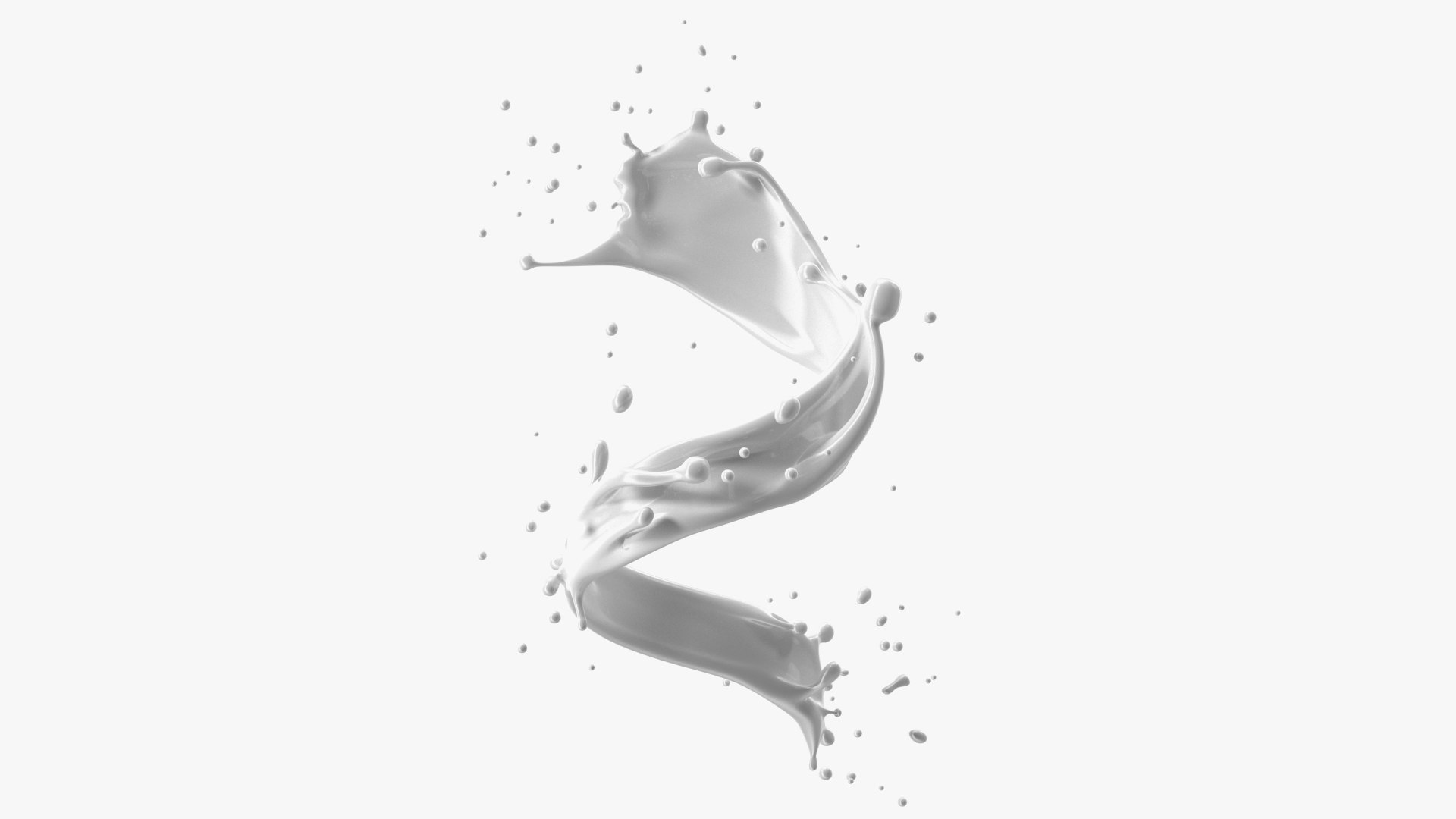 Milk Splash Spiral 3D model preview