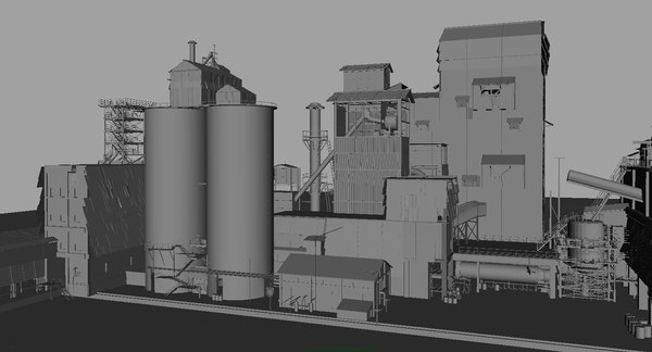 3D cement factory - TurboSquid 1513181