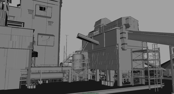 3D cement factory - TurboSquid 1513181