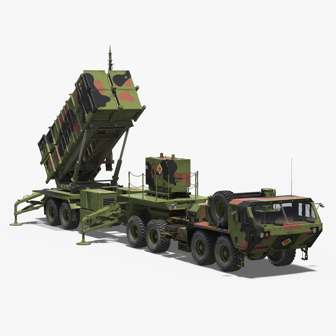 MIM-104 Patriot Surface to Air Missile SAM Battle Position 3D Model 3D model preview