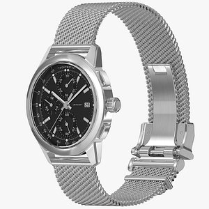 Chronograph Watch Milanese Bracelet Closed