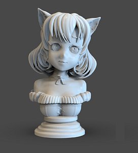 3D Cat Girl Bust