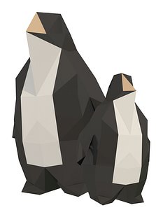 low polypenguinanimalantarctic 3D model