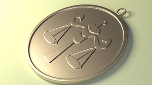 3D libra zodac pendant model
