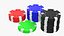 casino tokens stacks 3D