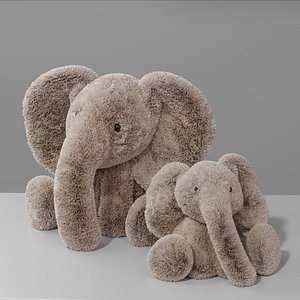 elephant plush animal toy 3D