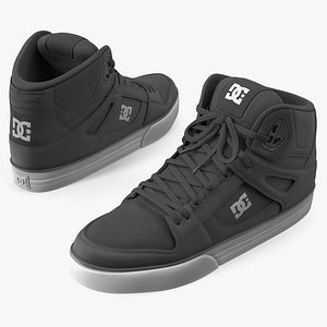 DC All-Black Skate Sneakers Black 3D