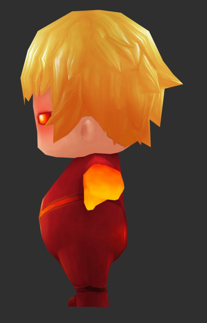 Fire Man 2 Hand-Painted Low-Poly 3D Game Assets model 3D model ...