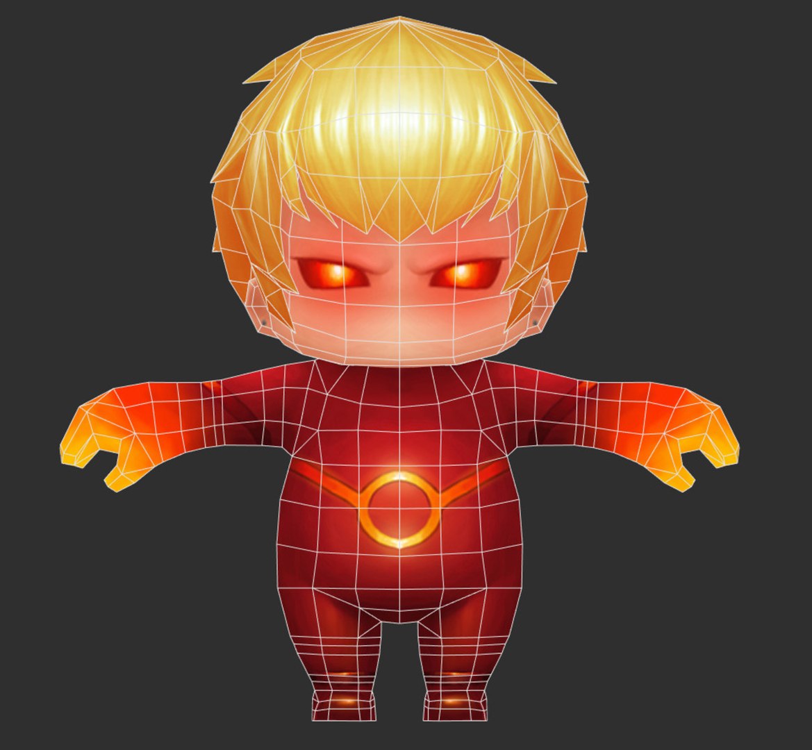 Fire Man 2 Hand-Painted Low-Poly 3D Game Assets model 3D model ...