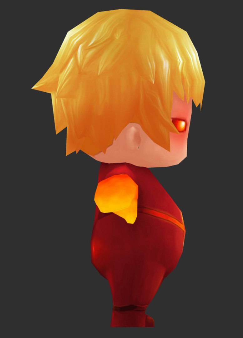 Fire Man 2 Hand-Painted Low-Poly 3D Game Assets model 3D model ...