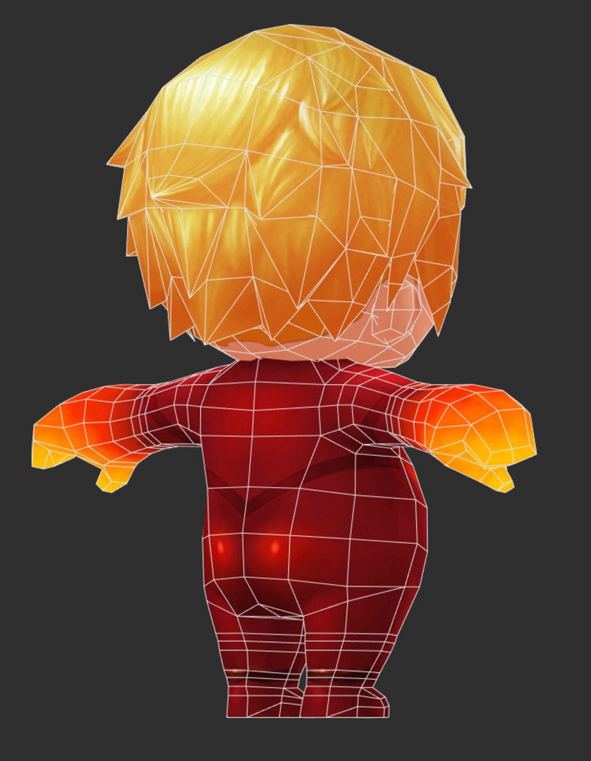 Fire Man 2 Hand-Painted Low-Poly 3D Game Assets model 3D model ...