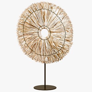 Natural Round seagrass leaves sculpture table decor