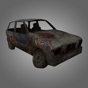 Car Wreck Low-Poly
