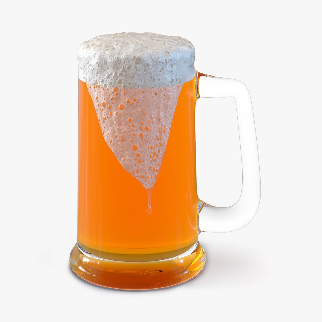 Overflowing Beer Mug 3D model preview