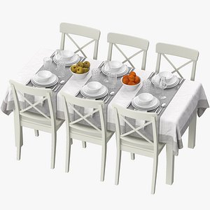 3D model ikea table dining set