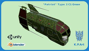 space ship patriot type 3D model