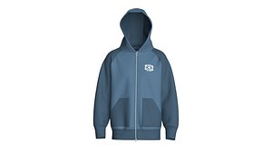 Men Gym Print Full Zip Hoodie model