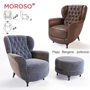 3D model moroso papy bergere armchair