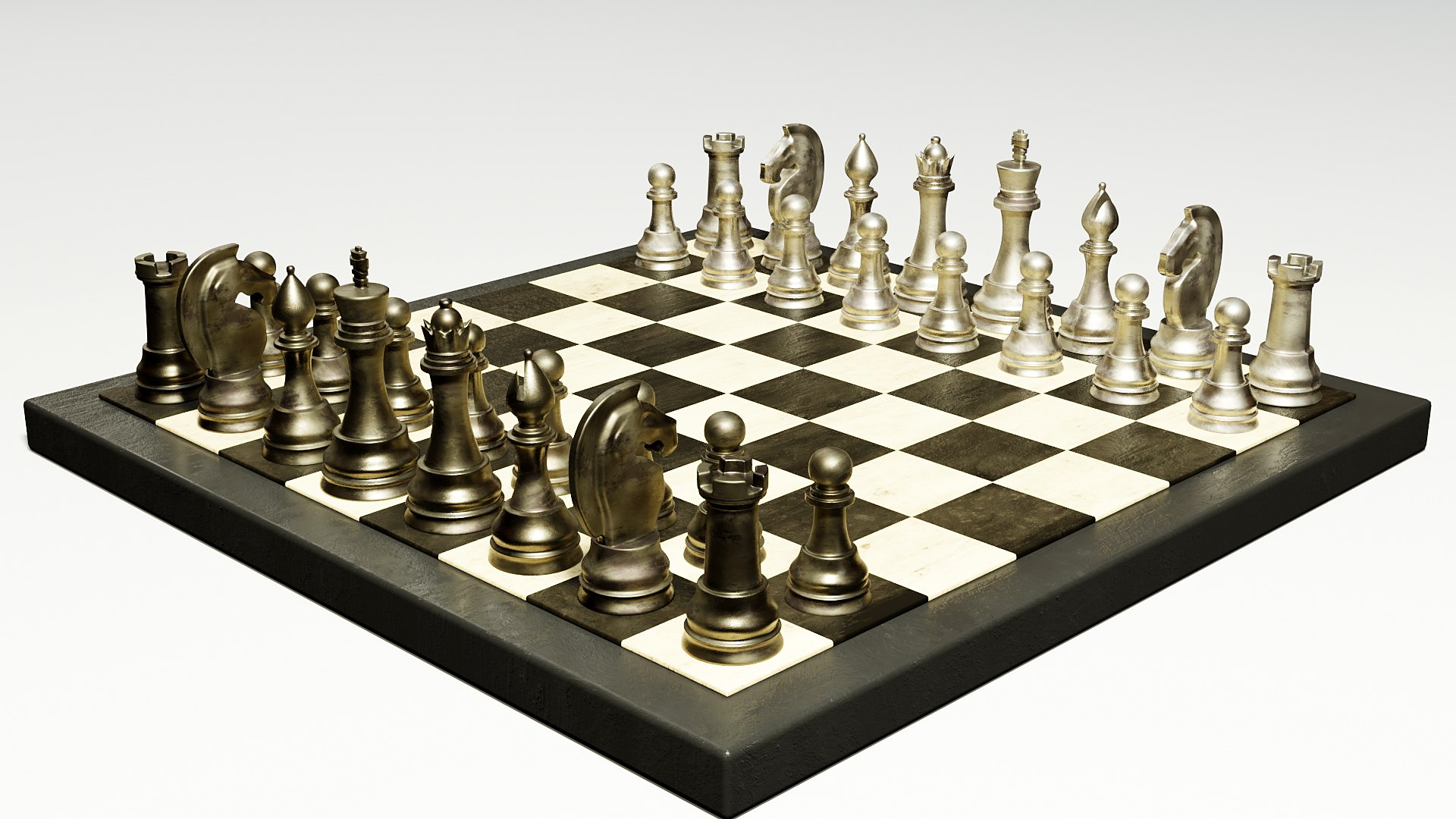 Chess Pieces & Board, 3D Props