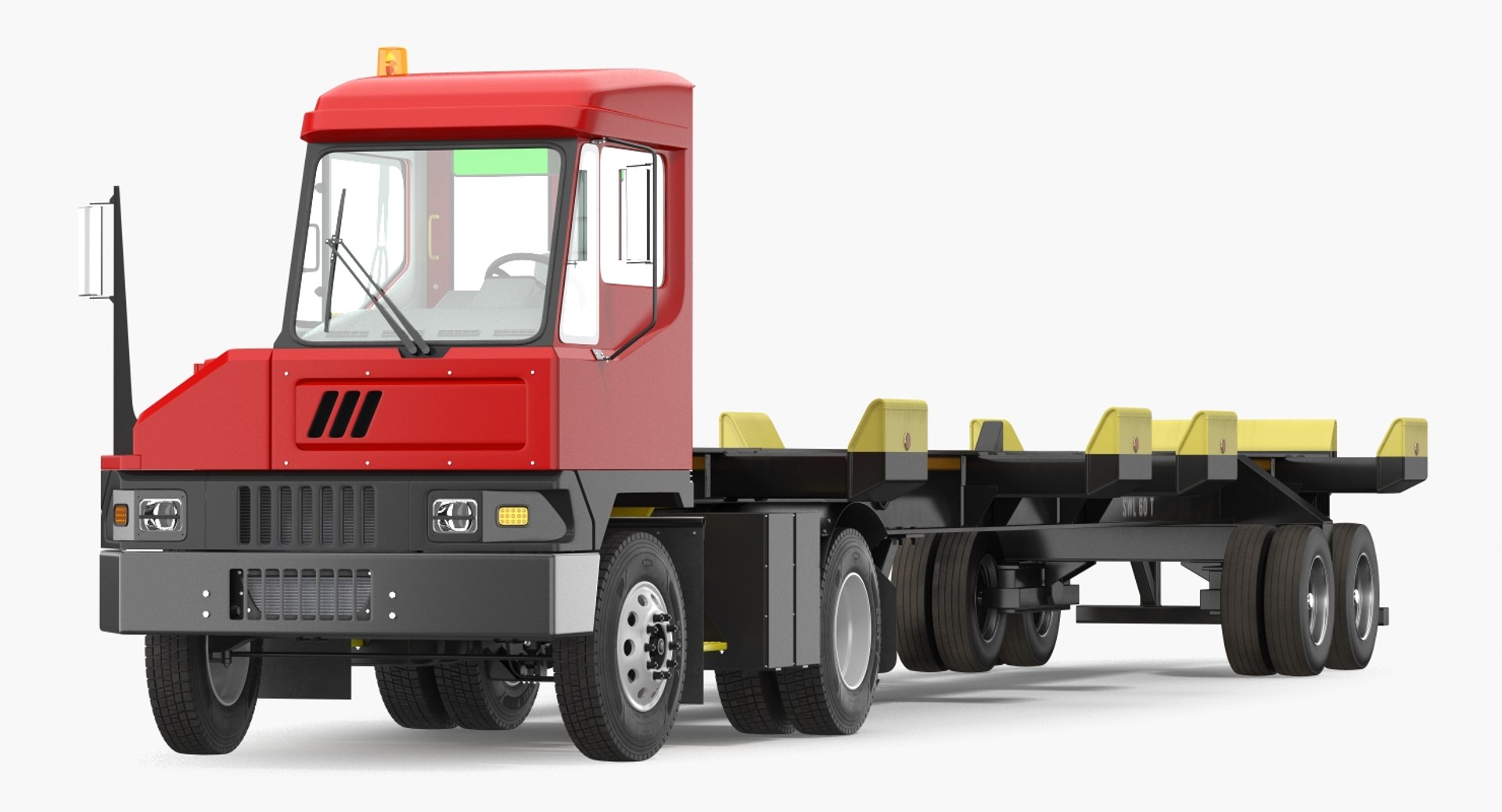 Terminal Tractor with Semi Trailer 3D model preview