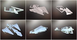 3D sci-fi spaceships