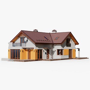 3D gameready house 15 cottage model