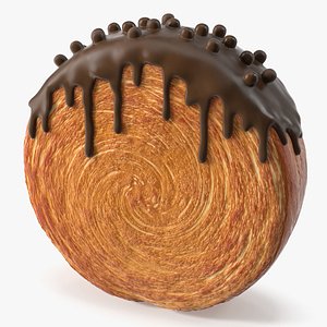 3D Spiral Round Croissant Bakery with Chocolate Pearls