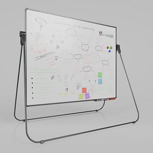 Customizable U-Stand Whiteboard Rectangular Writing Board 3D