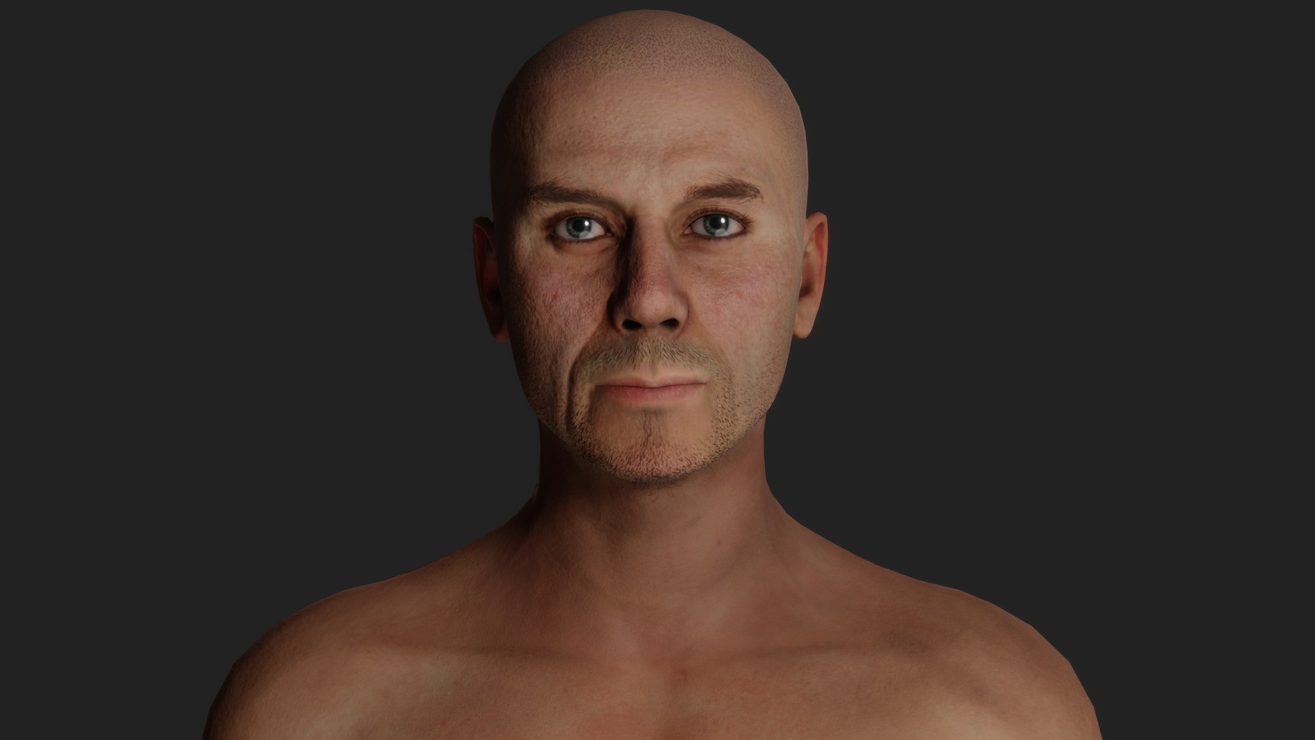 3D Model Of A Realistic Athletic Bald Male Joe 3D Model - TurboSquid ...