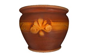3D brown-yellow vase