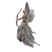 Christmas Angel Archer Statue - Golden  White Holiday Decoration