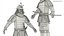 Samurai Armor from Feudal Japan Sengoku Period on Male Red Rigged for Cinema 4D