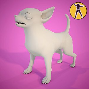 chihuahua dog animation 3d model