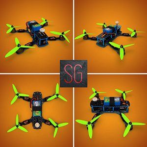 zmr250 racing drone 3d c4d