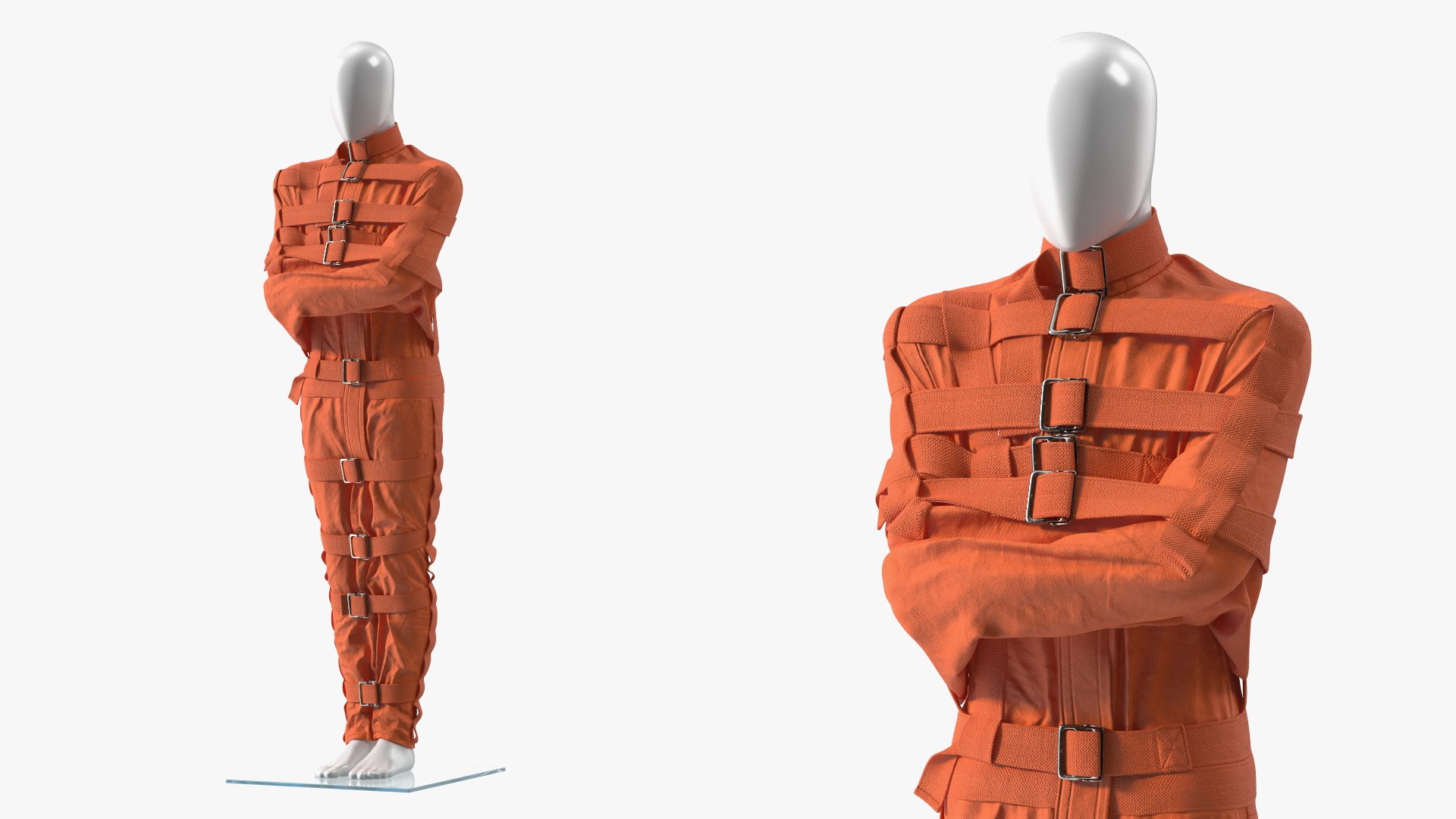 Straitjacket Patient Mannequin Orange 3D model preview