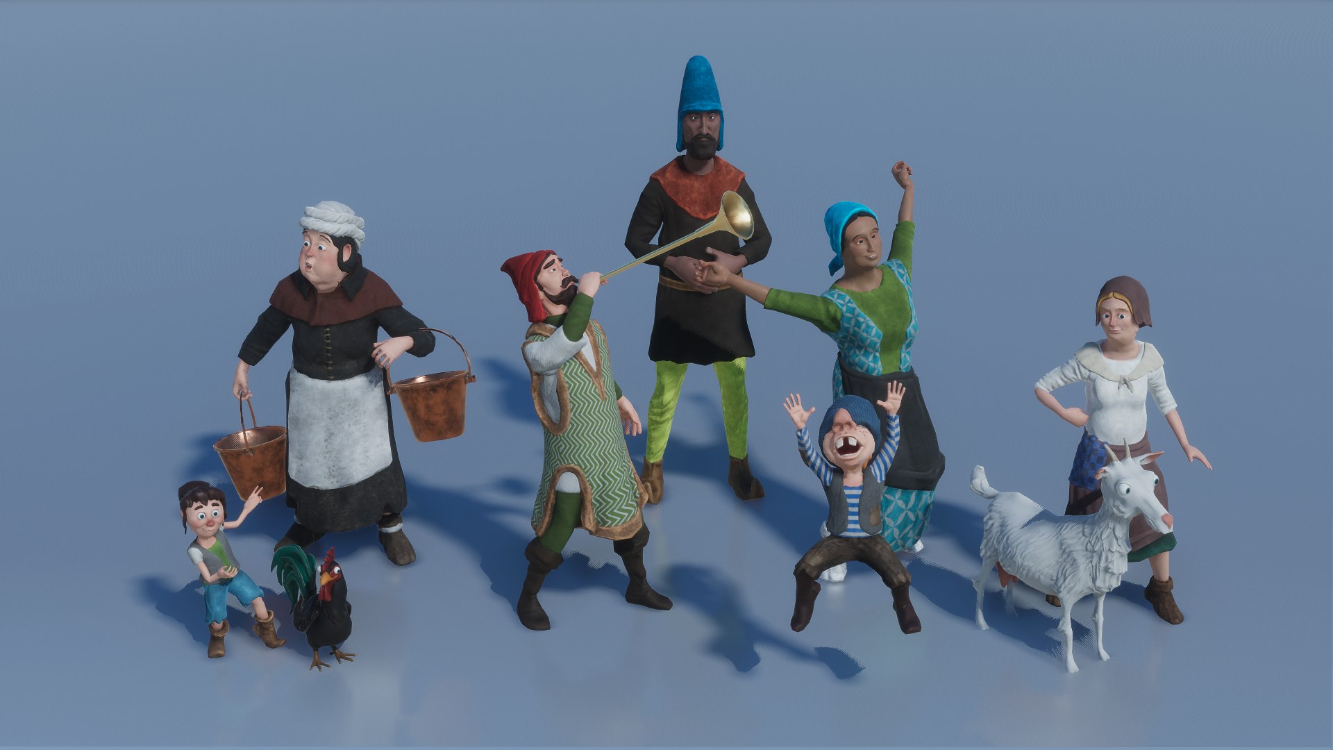 3D MEDIEVAL STYLIZED CHARACTERS - FULL https://p.turbosquid.com/ts-thumb/in/rB1Zcd/40/village/png/1687791664/1920x1080/fit_q87/ffcd1d0dd0f0cc5b64be7b9953f4241bdd188e58/village.jpg