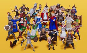 3D MEDIEVAL STYLIZED CHARACTERS - FULL