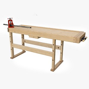 Vise on Working Bench with Pipe