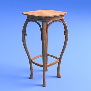 art nouveau stool 3D