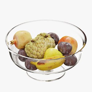 3D Large Fruit Bowl Lola set 01 model
