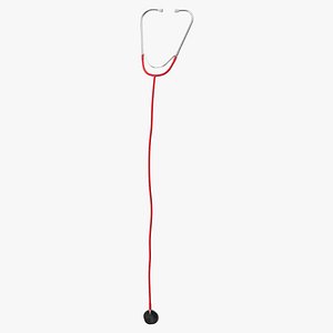 3D model stethoscope 4 red