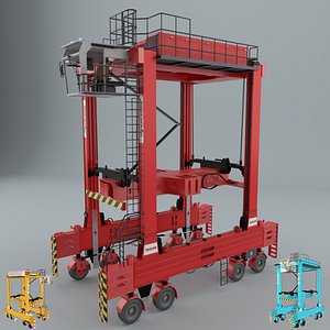 3D Kalmar Fastcharge Hybrid Straddle Carrier New 3D model
