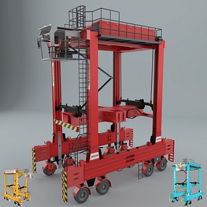 3D Kalmar Fastcharge Hybrid Straddle Carrier New 3D model